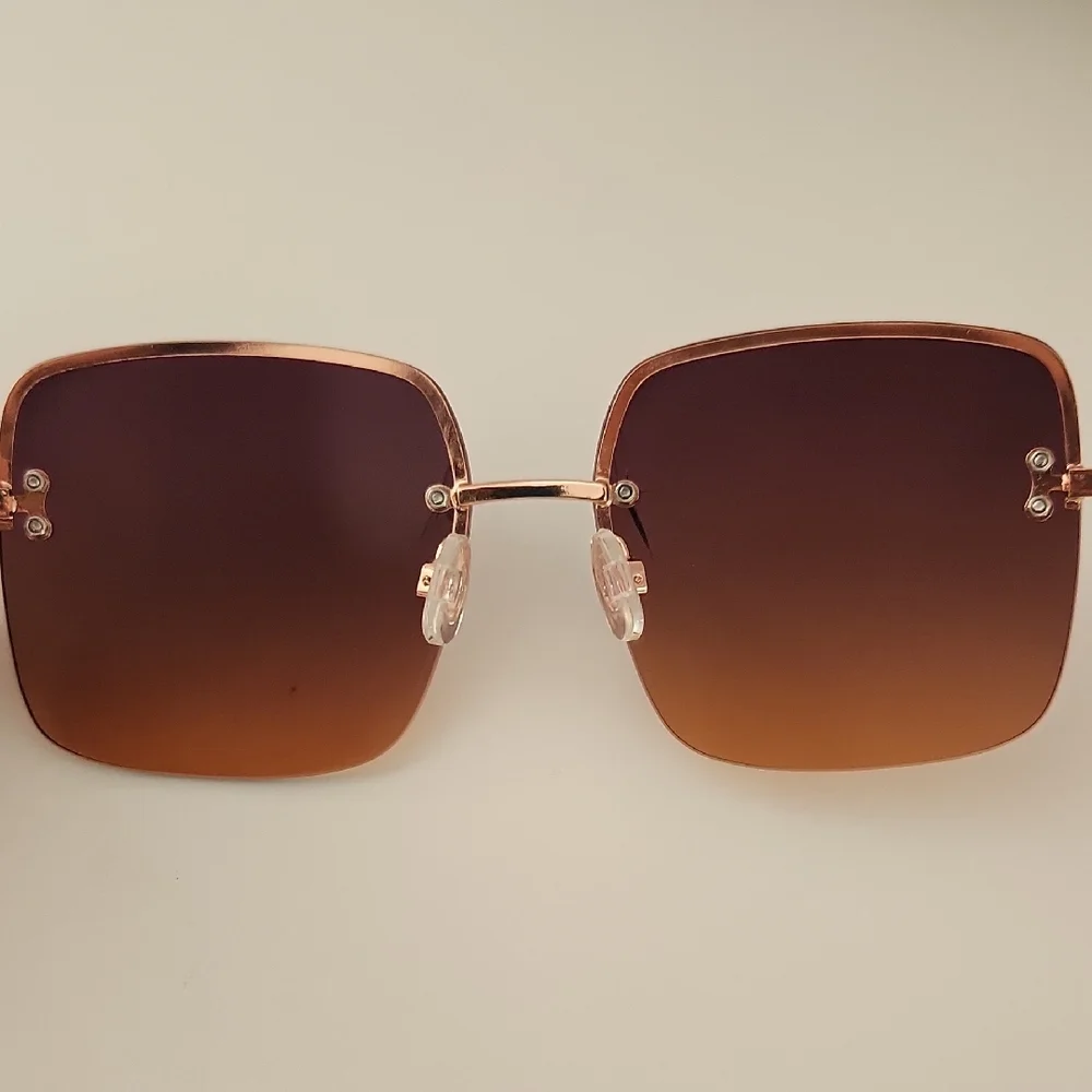 Express Brown Gradient Square Sunglasses